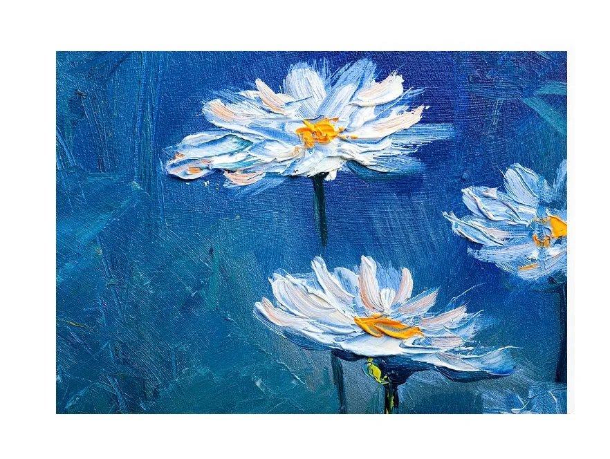 Stove Top Cover - Blue Daisies | Gas & Electric Cook Top Cover | Burner Covers - Festive Fit Home