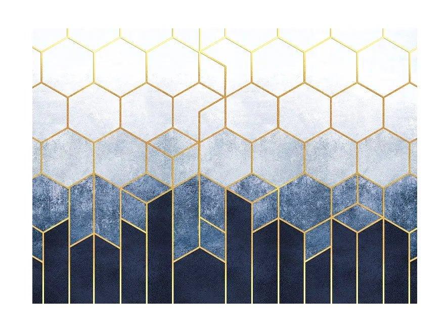 Stove Top Cover - Blue Hexagon | Noodle Board | Gas & Induction Cook Top Cover | Charcuterie and Cutting Board - Festive Fit Home