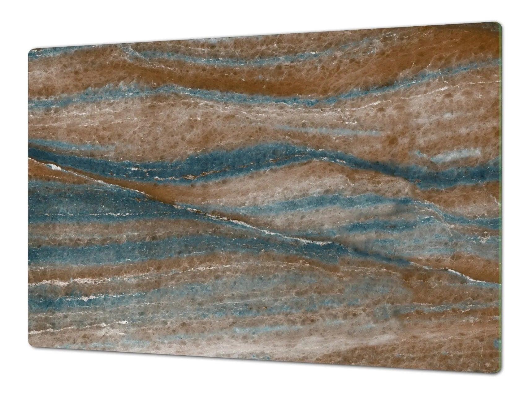 Stove Top Cover - Brown & Blue Stone Style | Gas & Electric Cook Top Cover | Noodle Board - Festive Fit Home