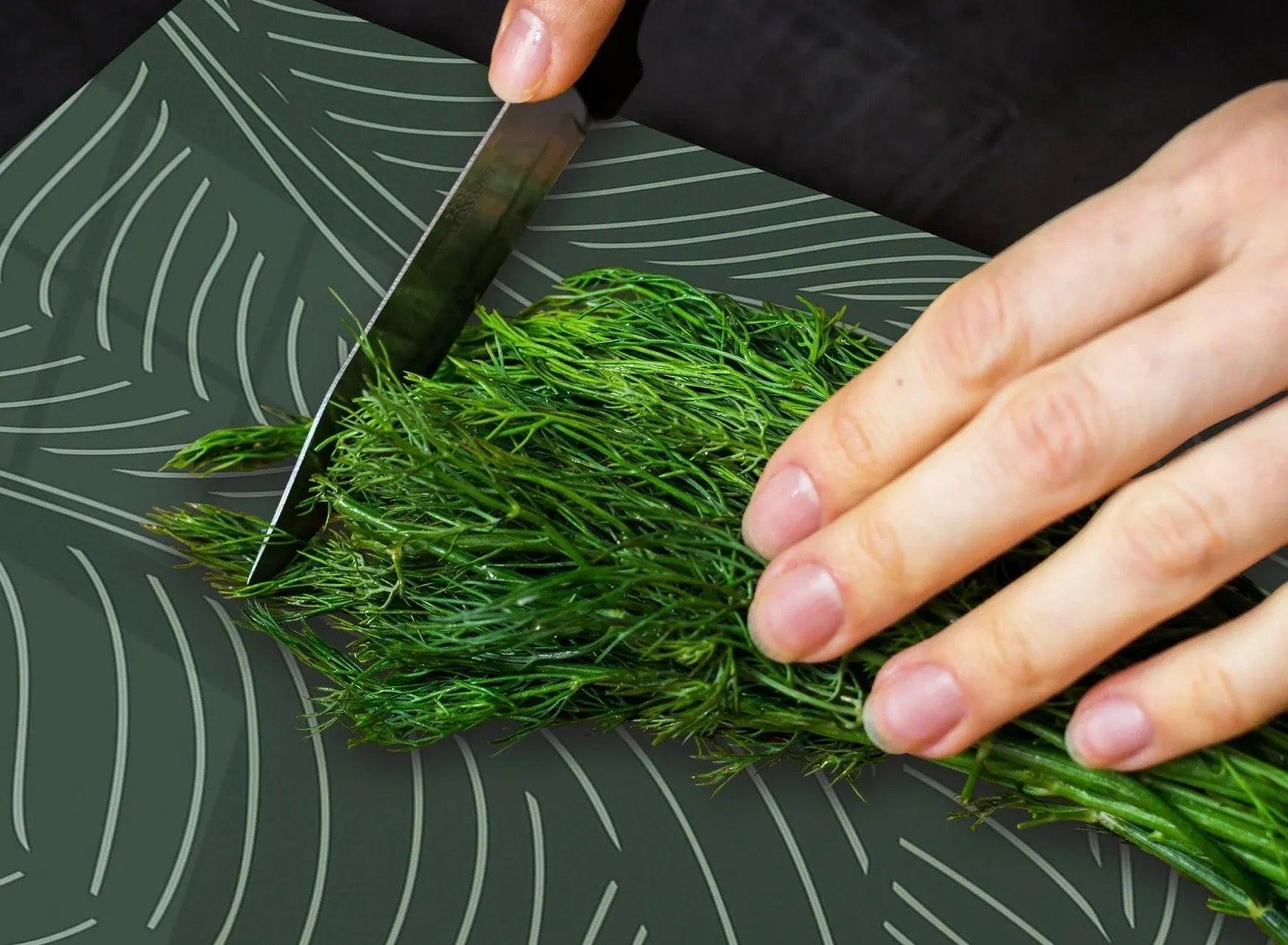 Stove Top Cover - Deep Green Leaves | Gas & Electric Cook Top Cover | Charcuterie Board - Festive Fit Home