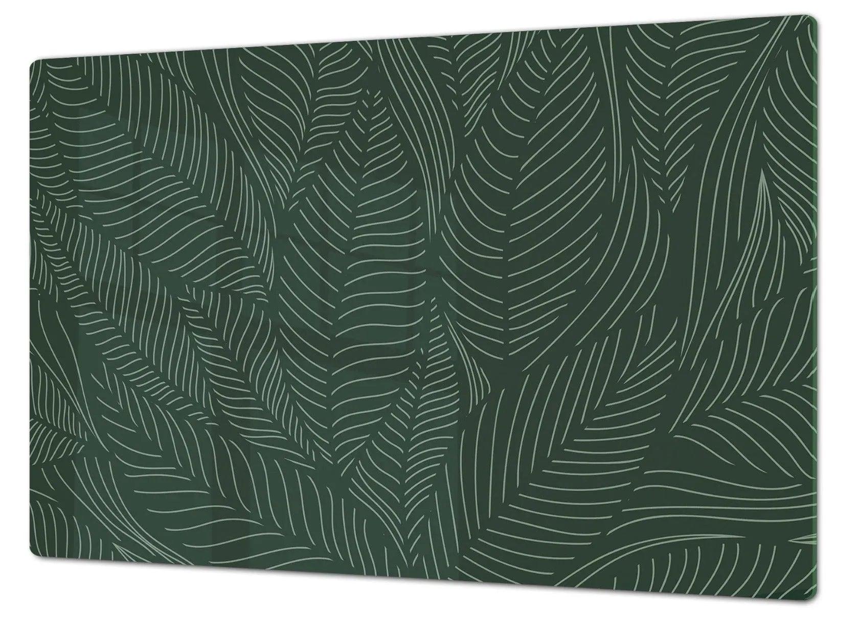 Stove Top Cover - Deep Green Leaves | Gas & Electric Cook Top Cover | Charcuterie Board - Festive Fit Home