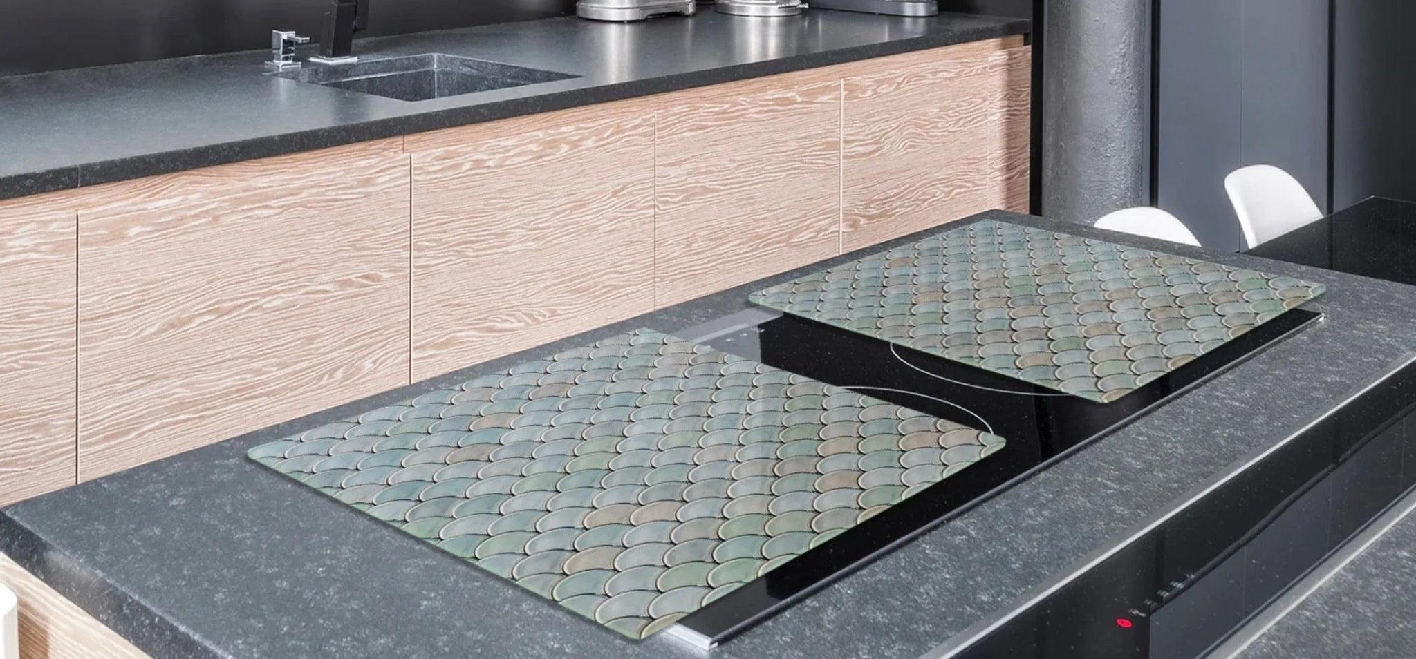 Stove Top Cover - Fish Scales | Gas & Induction Cook Top Cover | Noodle Board - Festive Fit Home
