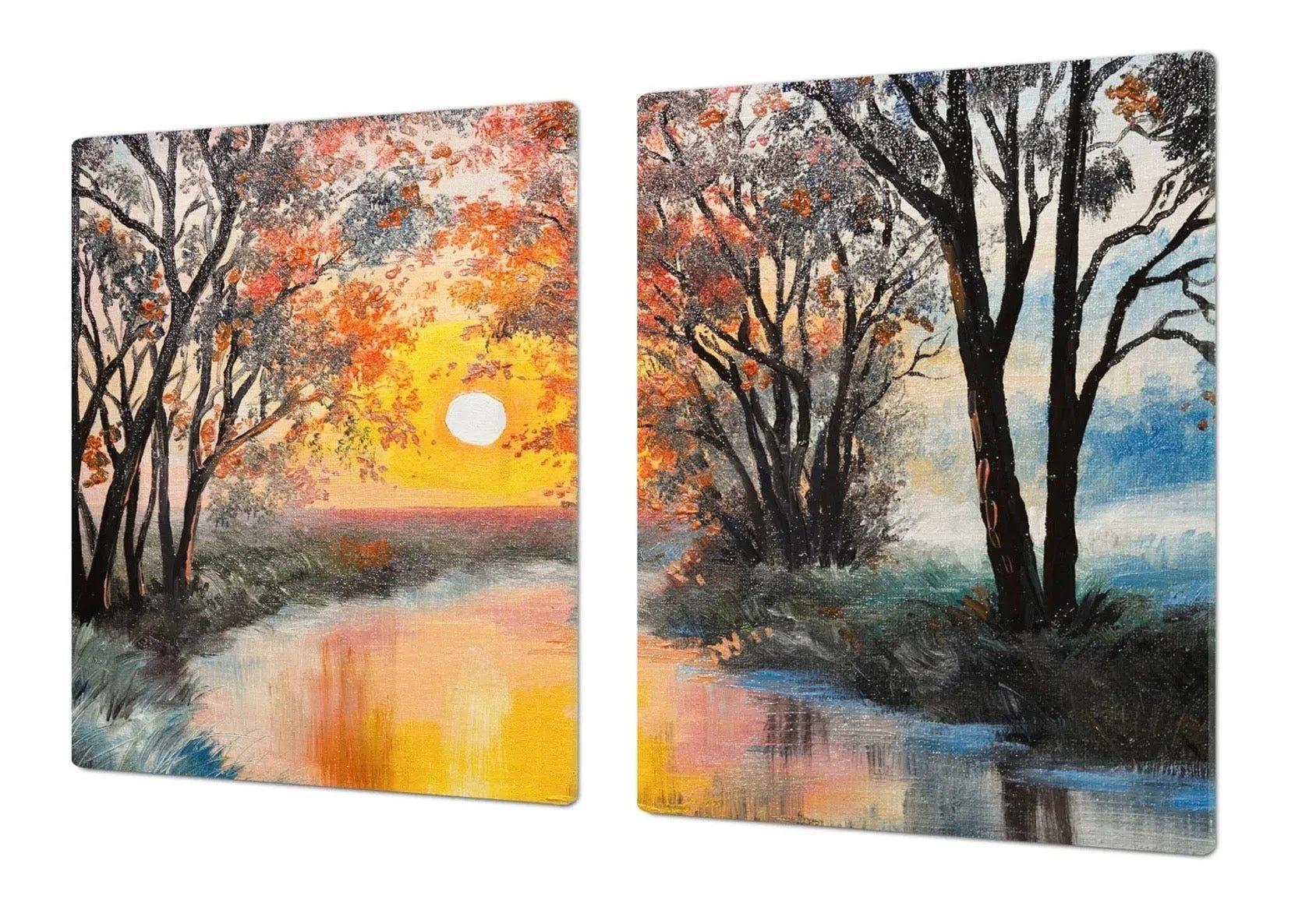 Stove Top Cover - Icy Landscape | Gas & Electric Burner Cover | Noodle Board - Festive Fit Home