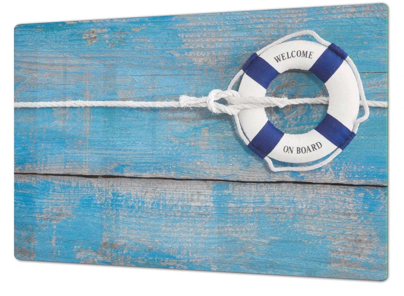 Stove Top Cover - Nautical | Gas & Induction Electric Cook Top Cover | Burner Cover - Festive Fit Home