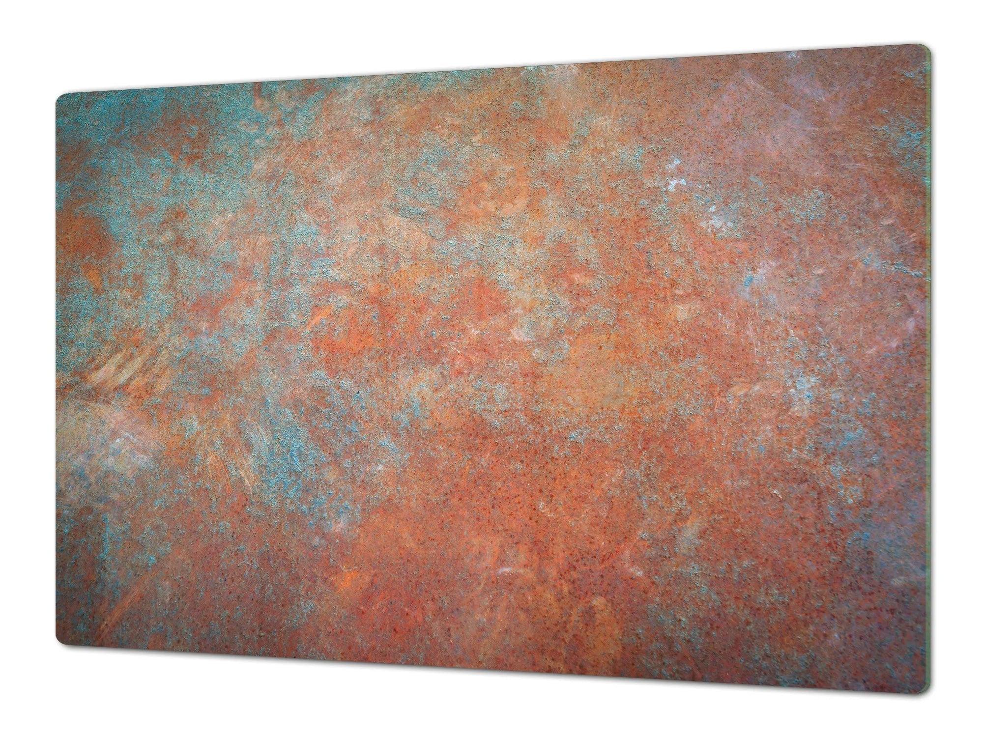 Stove Top Cover - Oxidized Orange & Teal | Gas and Electric Cook Top Cover - Festive Fit Home