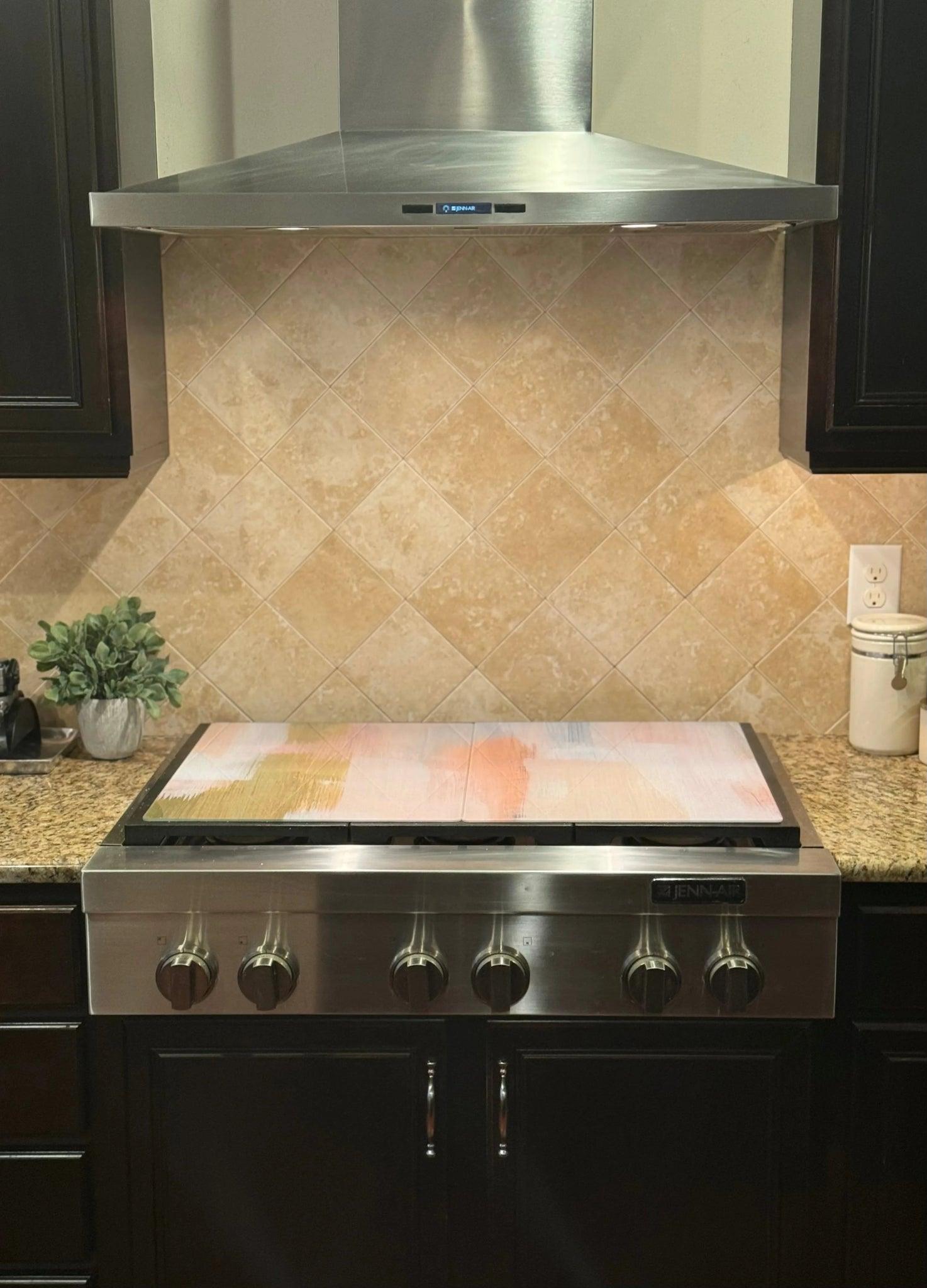 Stove Top Cover - Pastel Wash | Gas & Electric Cook Top Cover | Noodle Board - Festive Fit Home