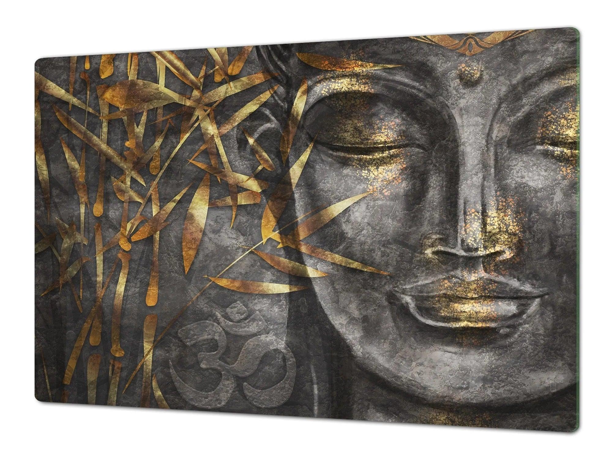 Stove Top Cover - Pewter Buddha | Gas and Electric Cook Top Cover | Noodle Board - Festive Fit Home