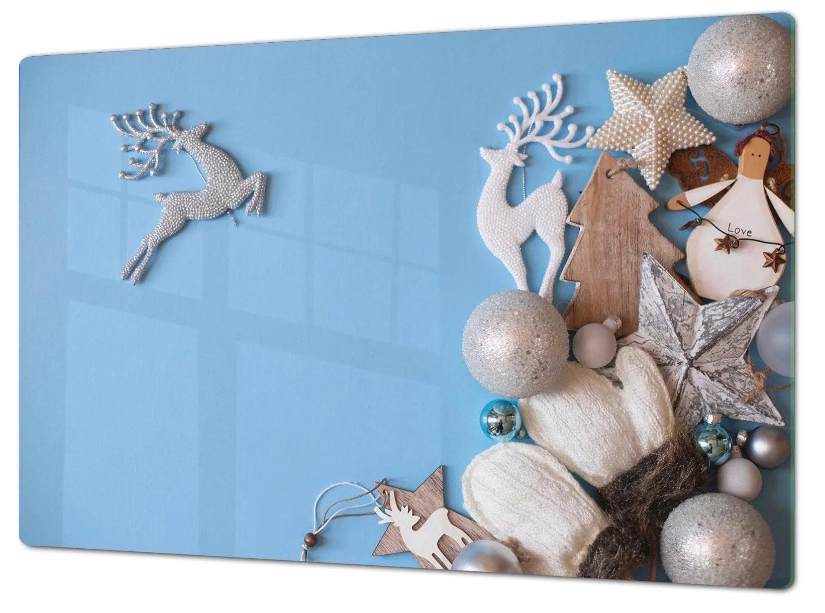 Stove Top Cover - Reindeer Ornaments | Gas and Induction Electric Cook Top Cover | Charcuterie Board - Festive Fit Home