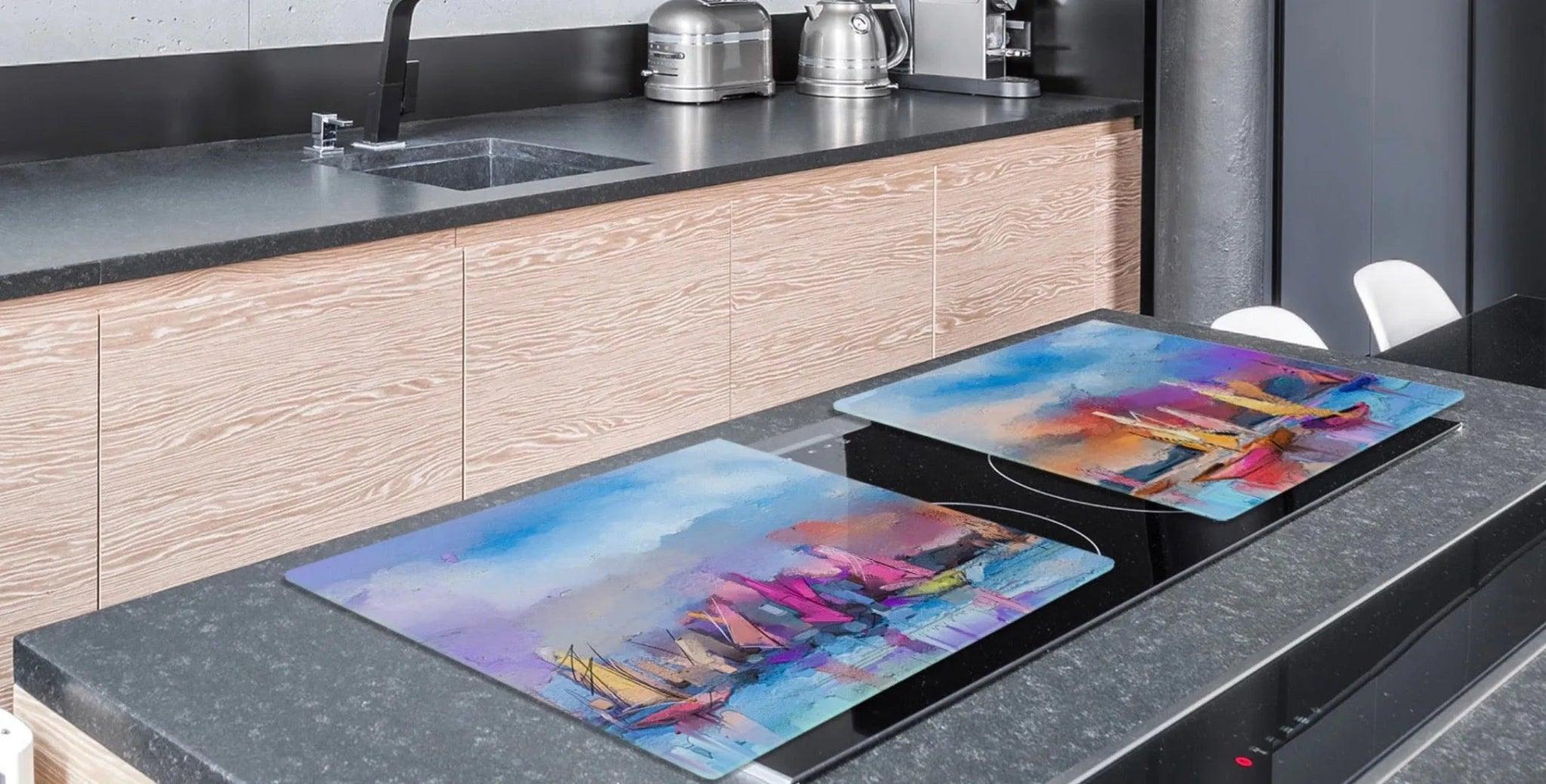 Stove Top Cover - Sailboats | Gas & Induction Cook Top Cover | Charcuterie Board - Festive Fit Home