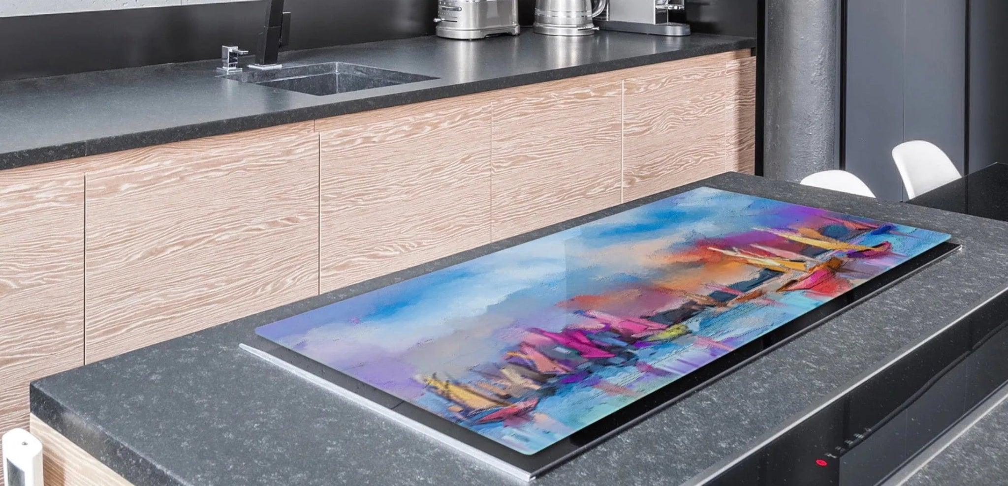 Stove Top Cover - Sailboats | Gas & Induction Cook Top Cover | Charcuterie Board - Festive Fit Home