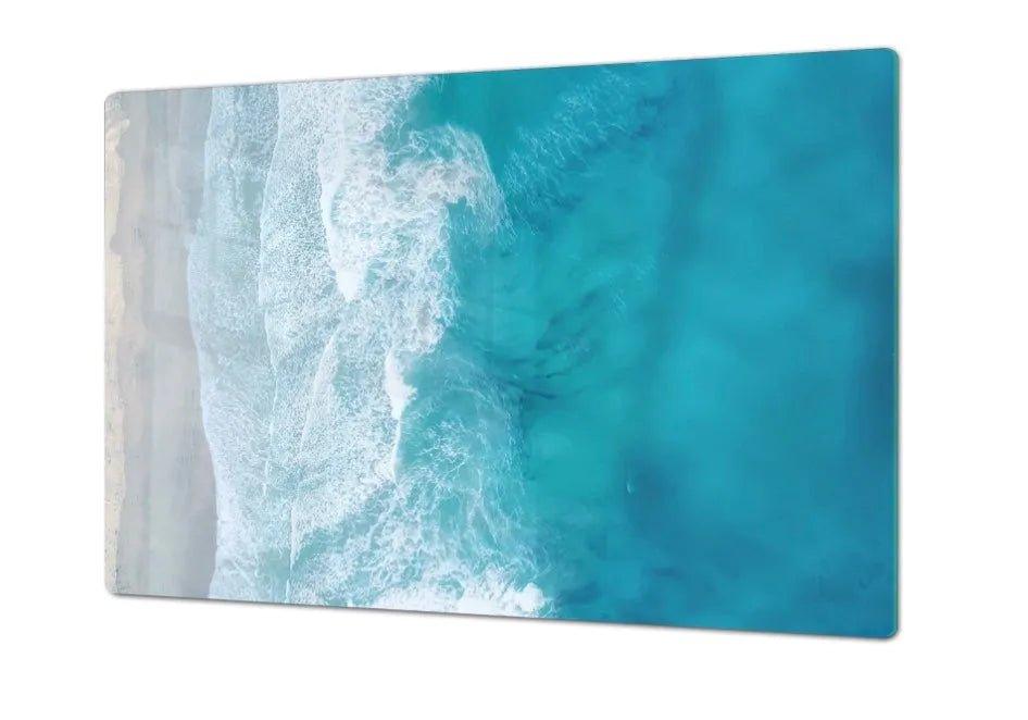 Stove Top Cover - Sea Foam Beach | Gas & Induction Cooktop Cover | Noodle Board - Festive Fit Home