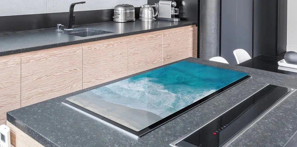 Stove Top Cover - Sea Foam Beach | Gas & Induction Cooktop Cover | Noodle Board - Festive Fit Home