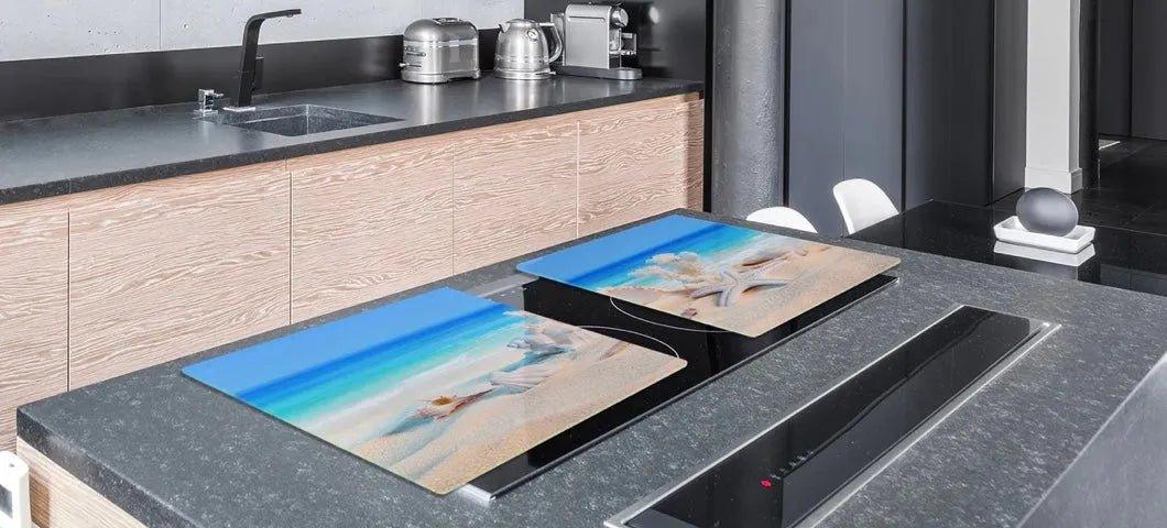 Stove Top Cover - Sea Shells | Gas & Electric Cook Top Cover | Noodle Board - Festive Fit Home