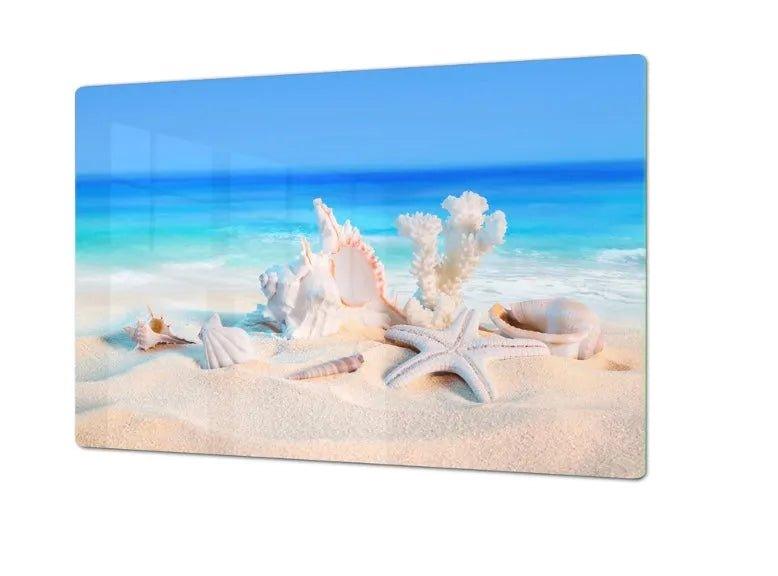 Stove Top Cover - Sea Shells | Gas & Electric Cook Top Cover | Noodle Board - Festive Fit Home