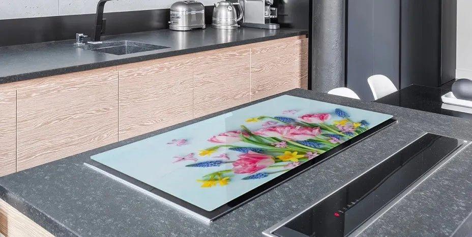 Stove Top Cover - Spring Flowers | Gas and Electric Cook Top Cover | Noodle Board - Festive Fit Home
