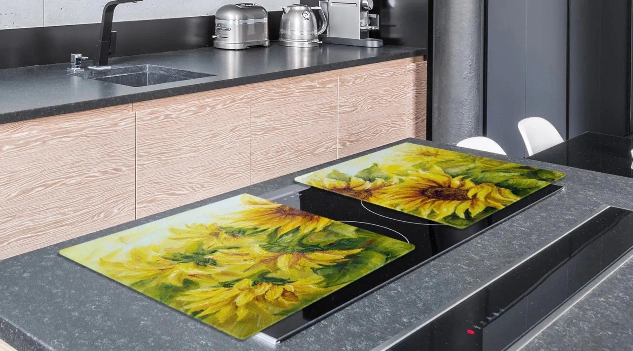 Stove Top Cover - Sunflowers | Gas & Induction Electric Cook Top Cover | Burner Cover - Festive Fit Home