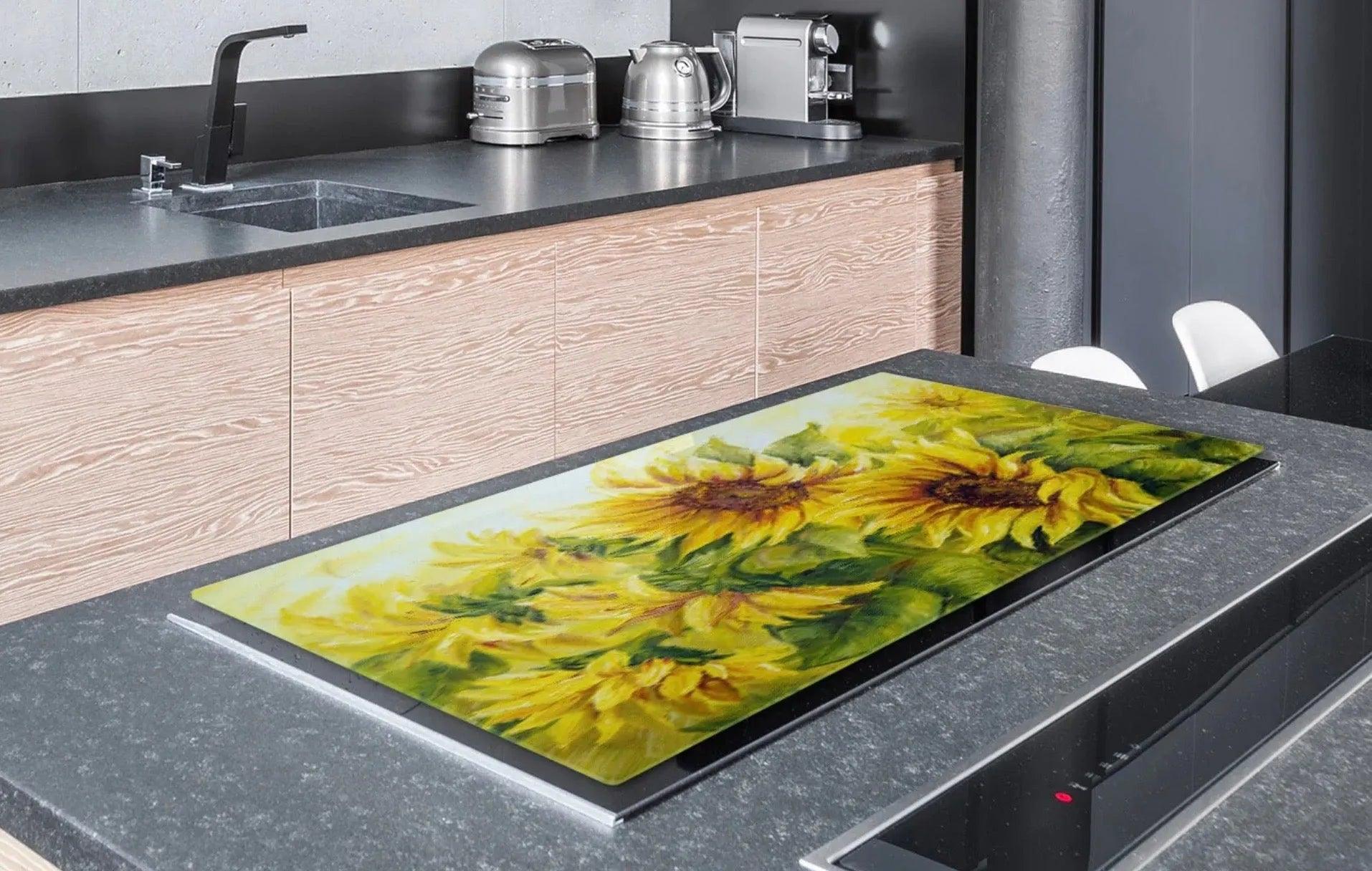 Stove Top Cover - Sunflowers | Gas & Induction Electric Cook Top Cover | Burner Cover - Festive Fit Home
