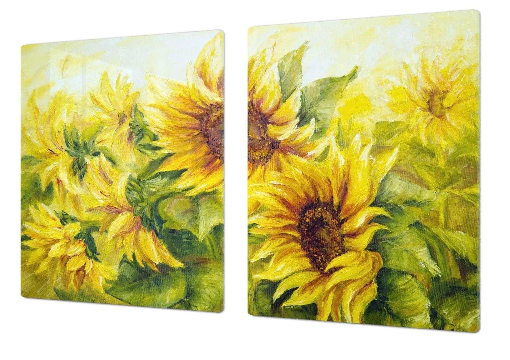 Stove Top Cover - Sunflowers | Gas & Induction Electric Cook Top Cover | Burner Cover - Festive Fit Home