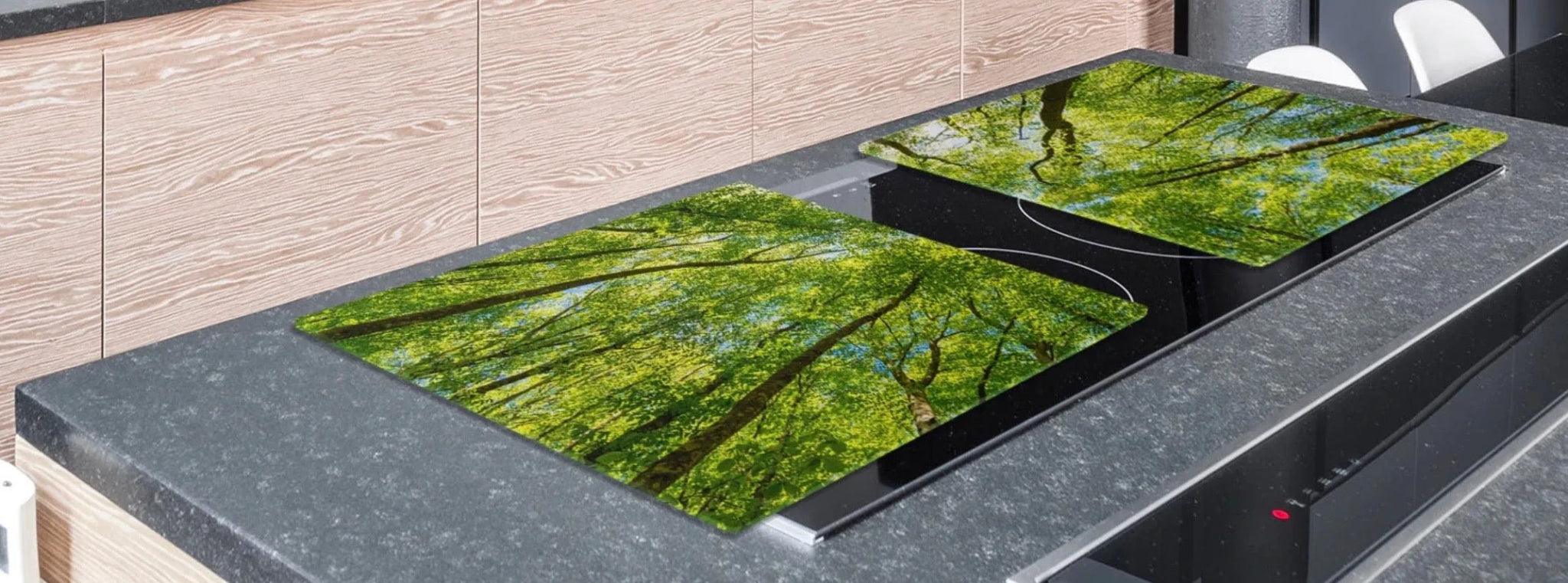 Stove Top Cover - Tall Trees | Noodle Board | Gas & Electric Cook Top Cover - Festive Fit Home