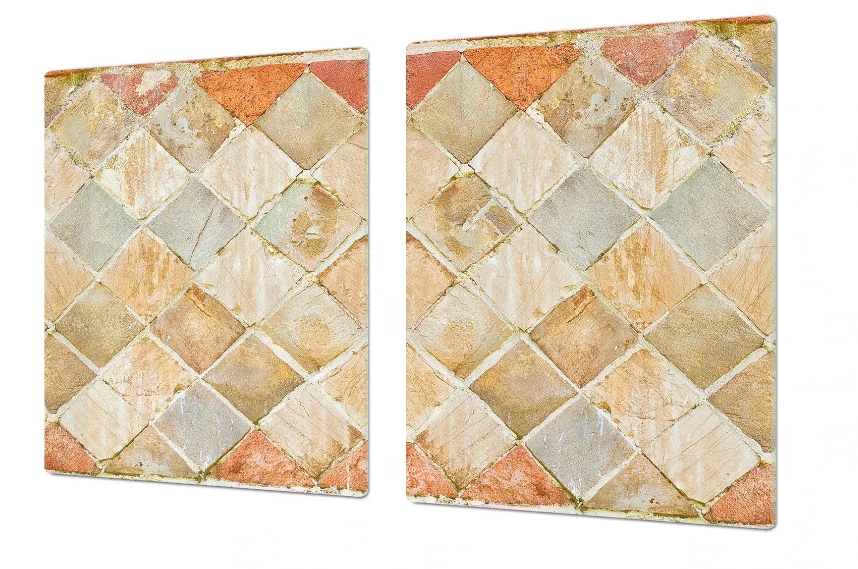 Stove Top Cover - Travertine Tumbled Tile | Gas & Electric Cook Top Cover | Noodle Board - Festive Fit Home