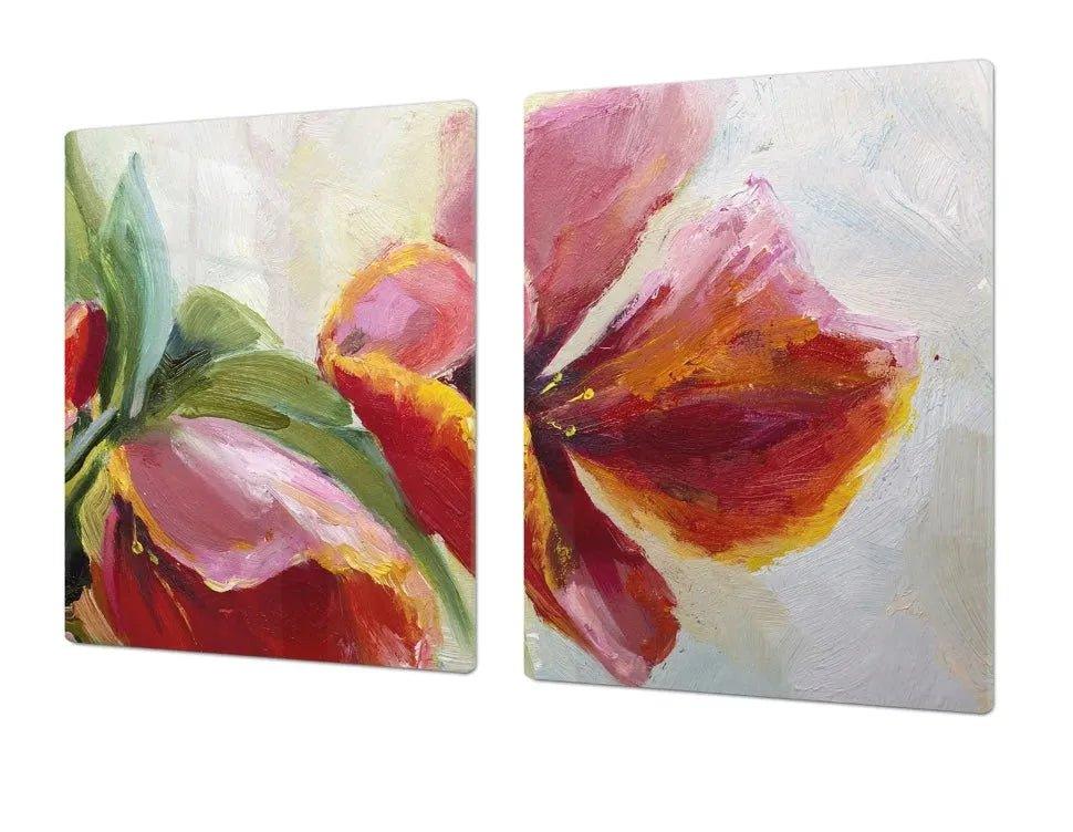 Stove Top Cover - Vibrant Flowers | Gas and Electric Cooktop Cover | Noodle Board - Festive Fit Home