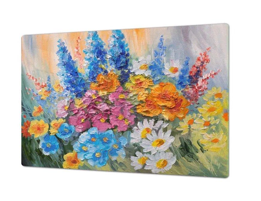 Stove Top Cover - Vibrant Garden | Gas and Electric Burner Covers | Noodle Board - Festive Fit Home