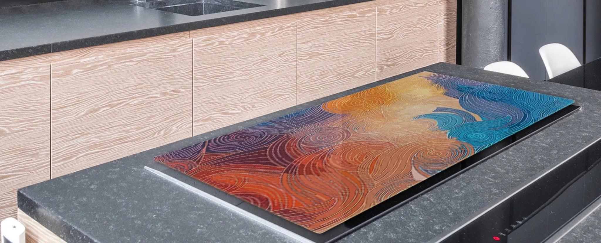 Stove Top Cover - Vibrant Winds | Gas & Induction Electric Cook Top Cover | Noodle Board - Festive Fit Home