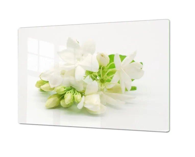 Stove Top Cover - White Floral | Gas & Electric Cook top Cover | Noodle Board - Festive Fit Home