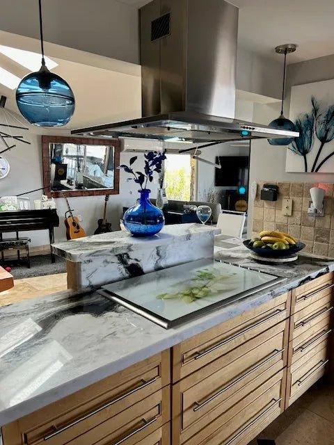 Stove Top Cover - White Floral | Gas & Electric Cook top Cover | Noodle Board - Festive Fit Home