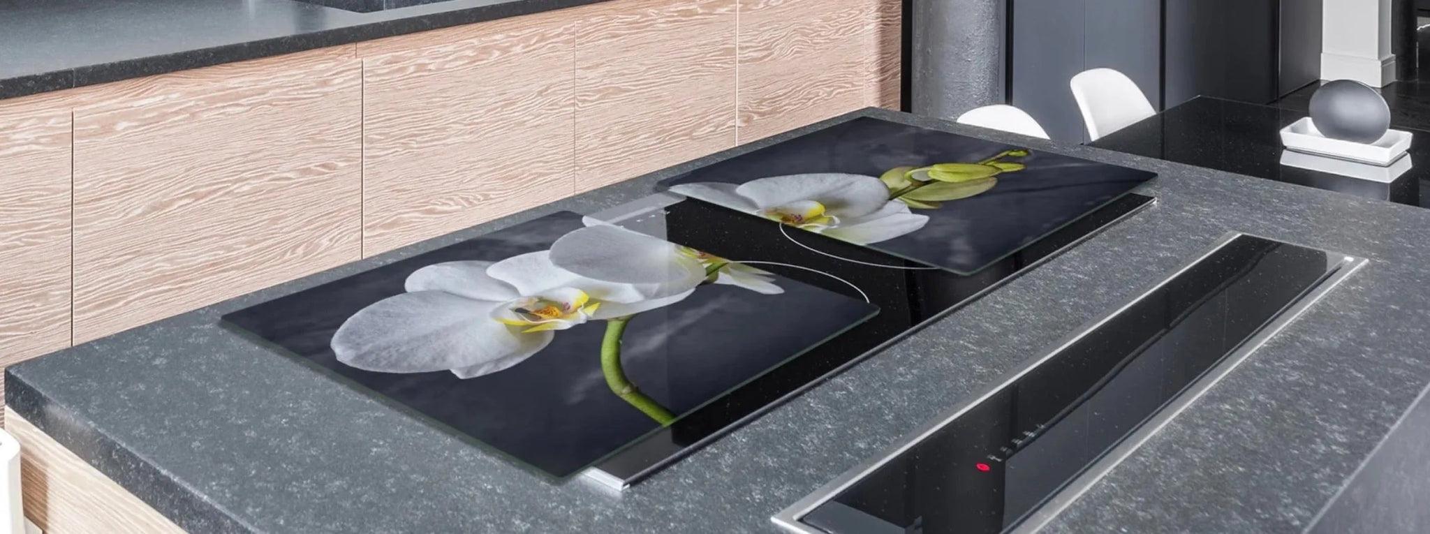 Stove Top Cover - White Orchid | Noodle Board | Gas & Induction Cook Top Cover - Festive Fit Home