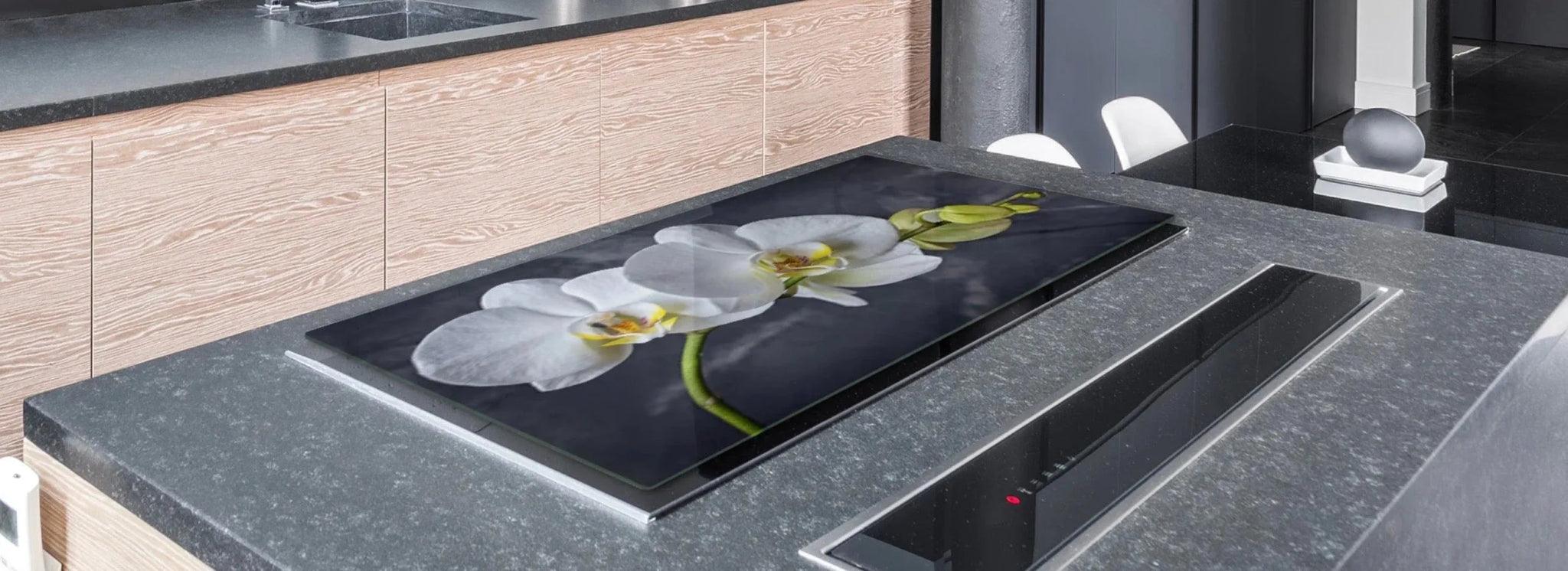 Stove Top Cover - White Orchid | Noodle Board | Gas & Induction Cook Top Cover - Festive Fit Home
