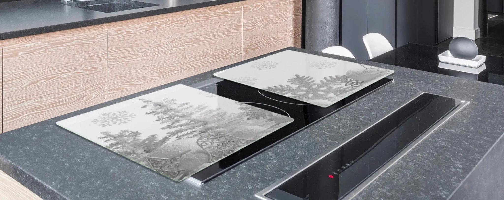 Stove Top Cover Winter Snowflakes | Gas & Electric Cook Top Cover - Festive Fit Home