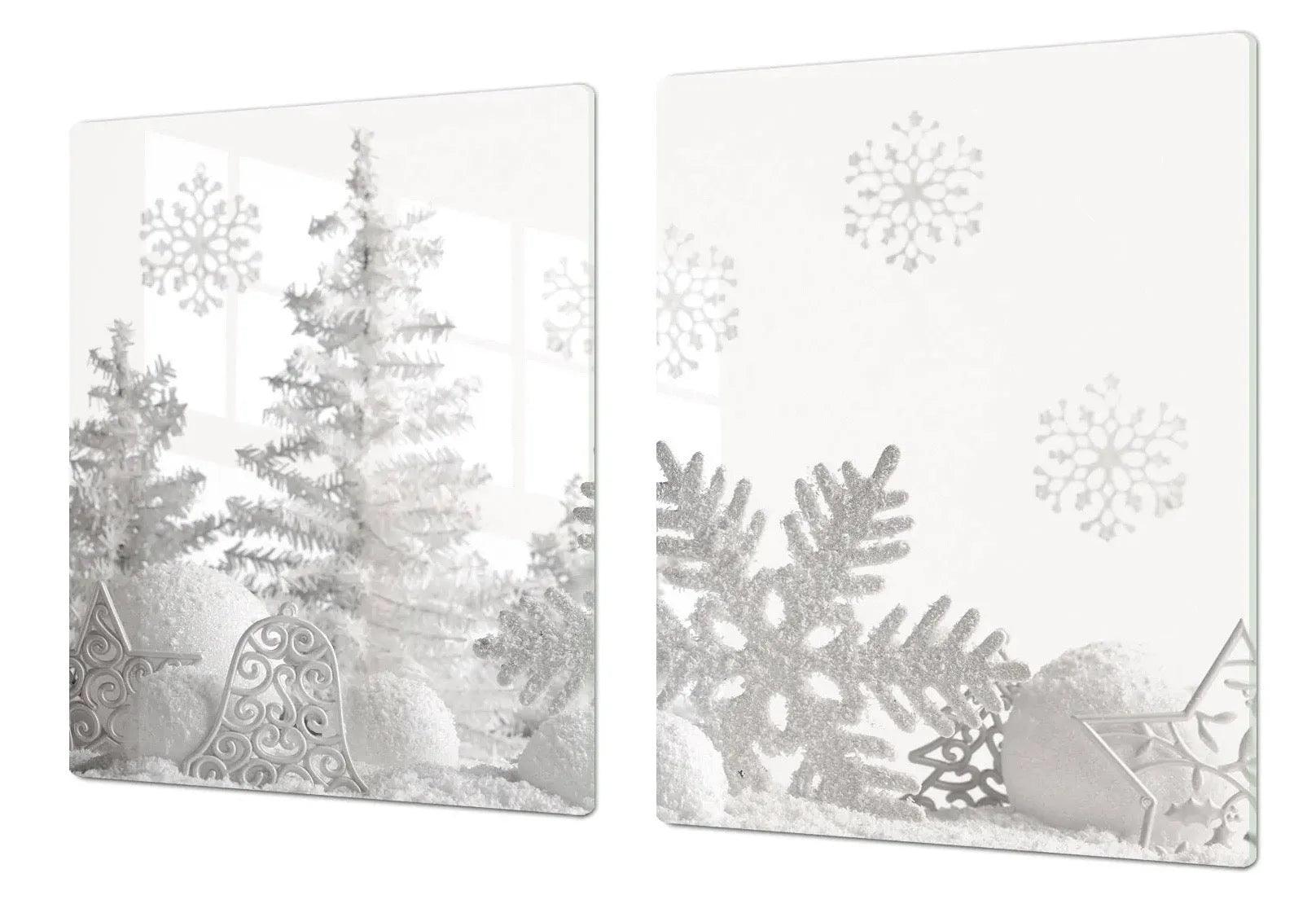 Stove Top Cover Winter Snowflakes | Gas & Electric Cook Top Cover - Festive Fit Home