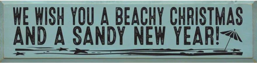 We wish you a beach Christmas Wood Sign - 9"x36" - Festive Fit Home