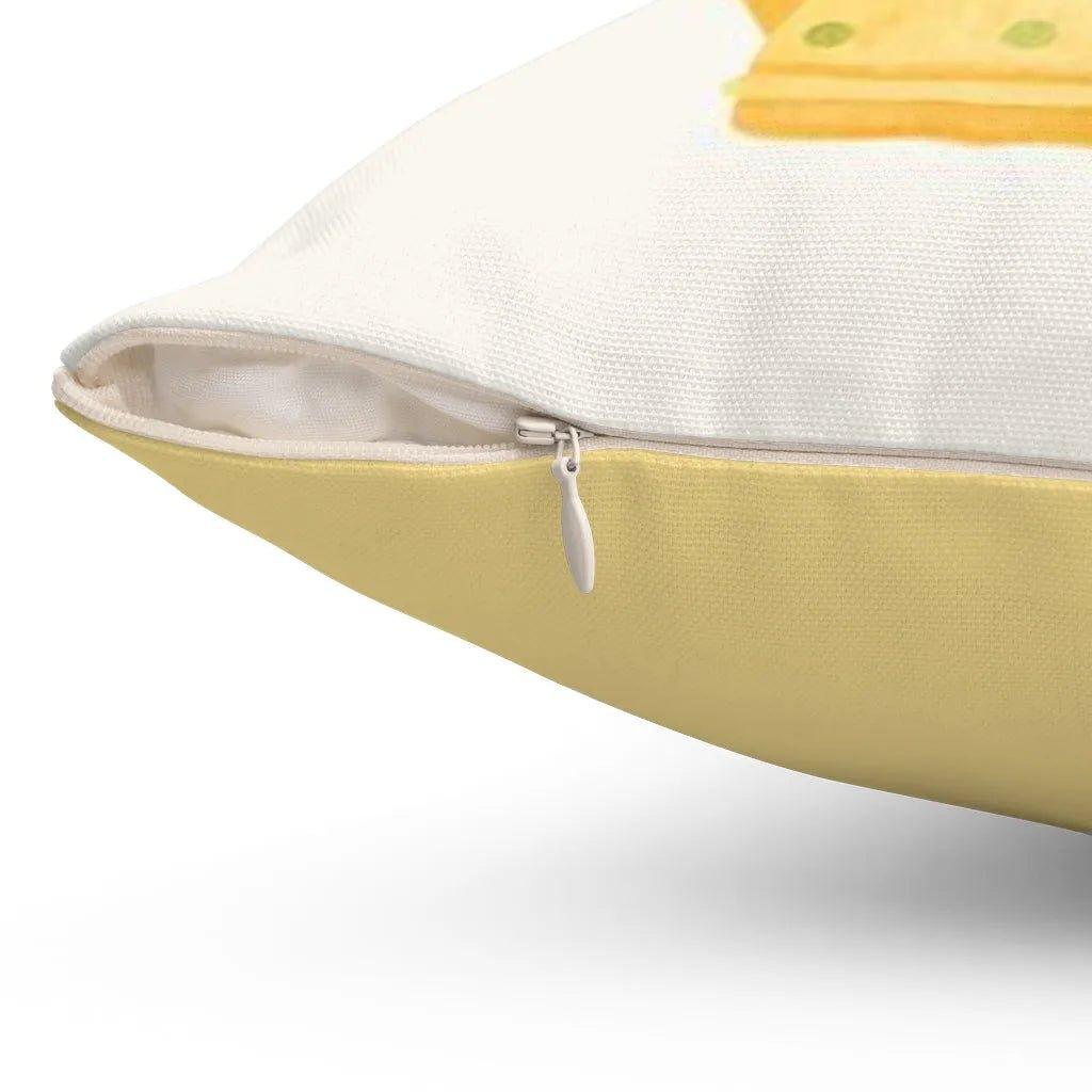 Yellow Flower Pail Spring Throw Pillow Cover - Festive Fit Home