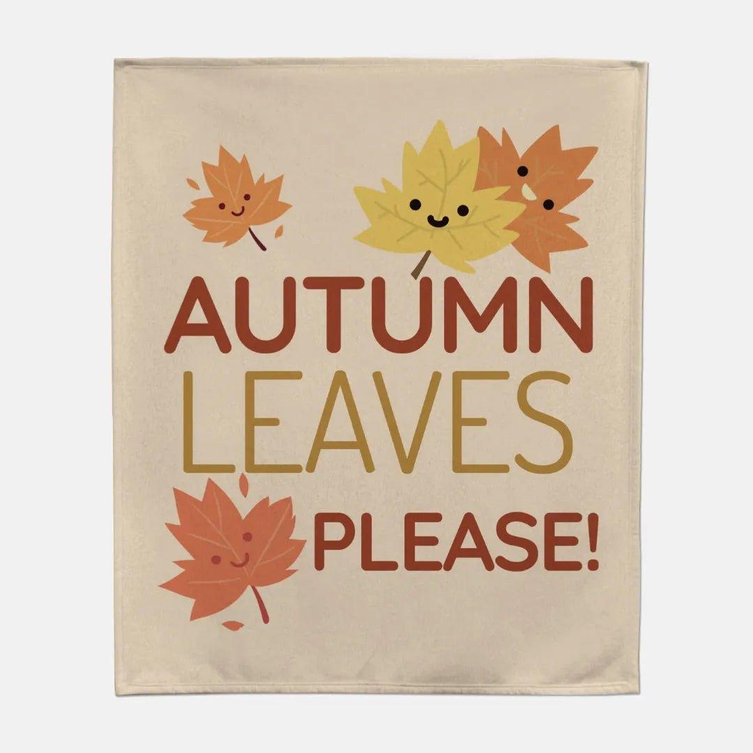 Kids Fall Sweatshirt Blanket - Autumn Leaves Please - 50"x60" - Festive Fit Home