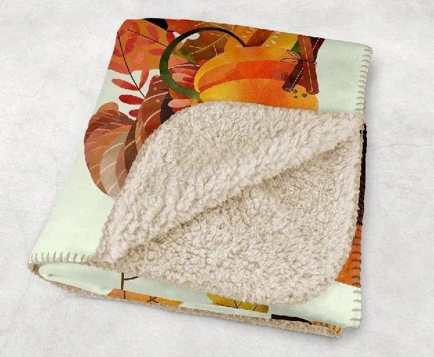 Kids Fall Throw Blanket - Cornucopia Owl - 60" x 80" - Festive Fit Home