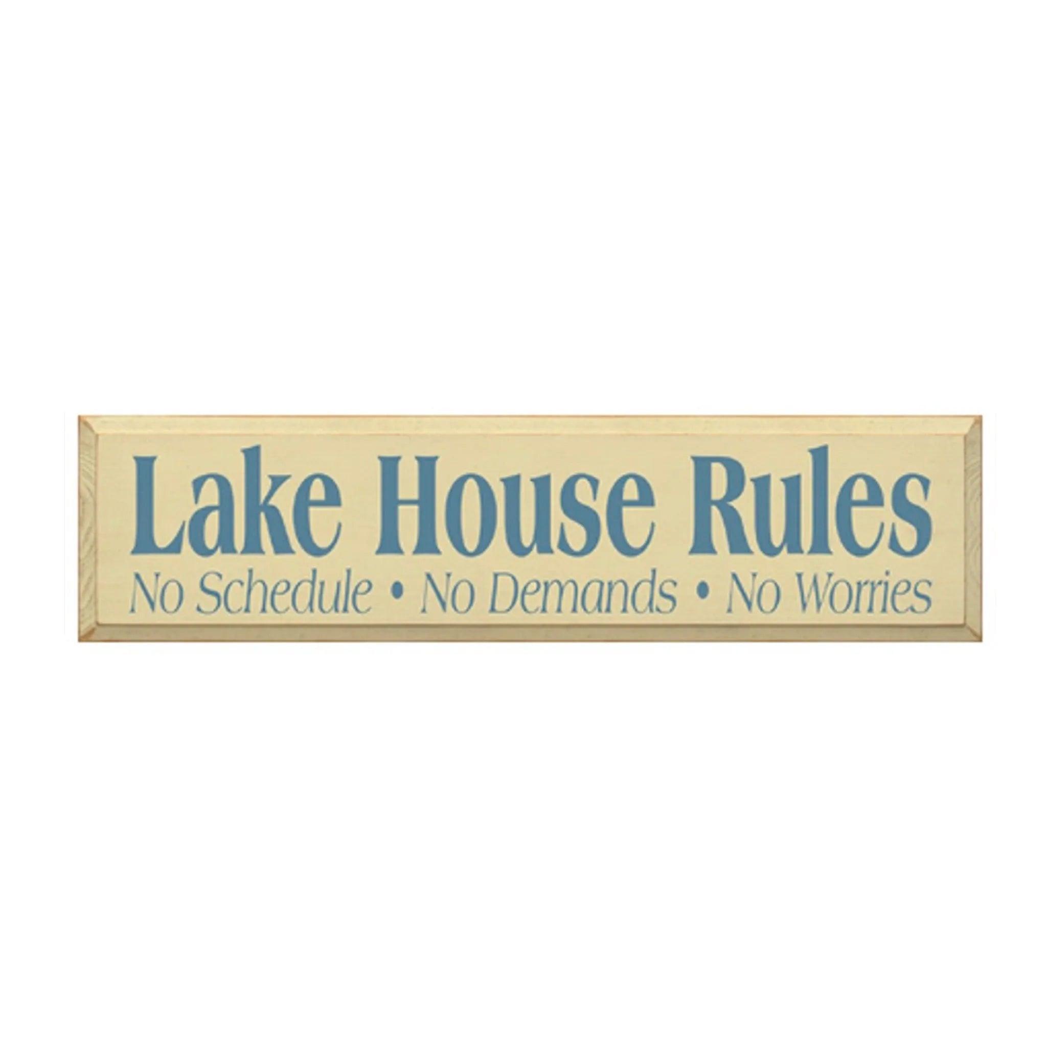 Lake House Rules Wood Sign - 9"x36" - Festive Fit Home