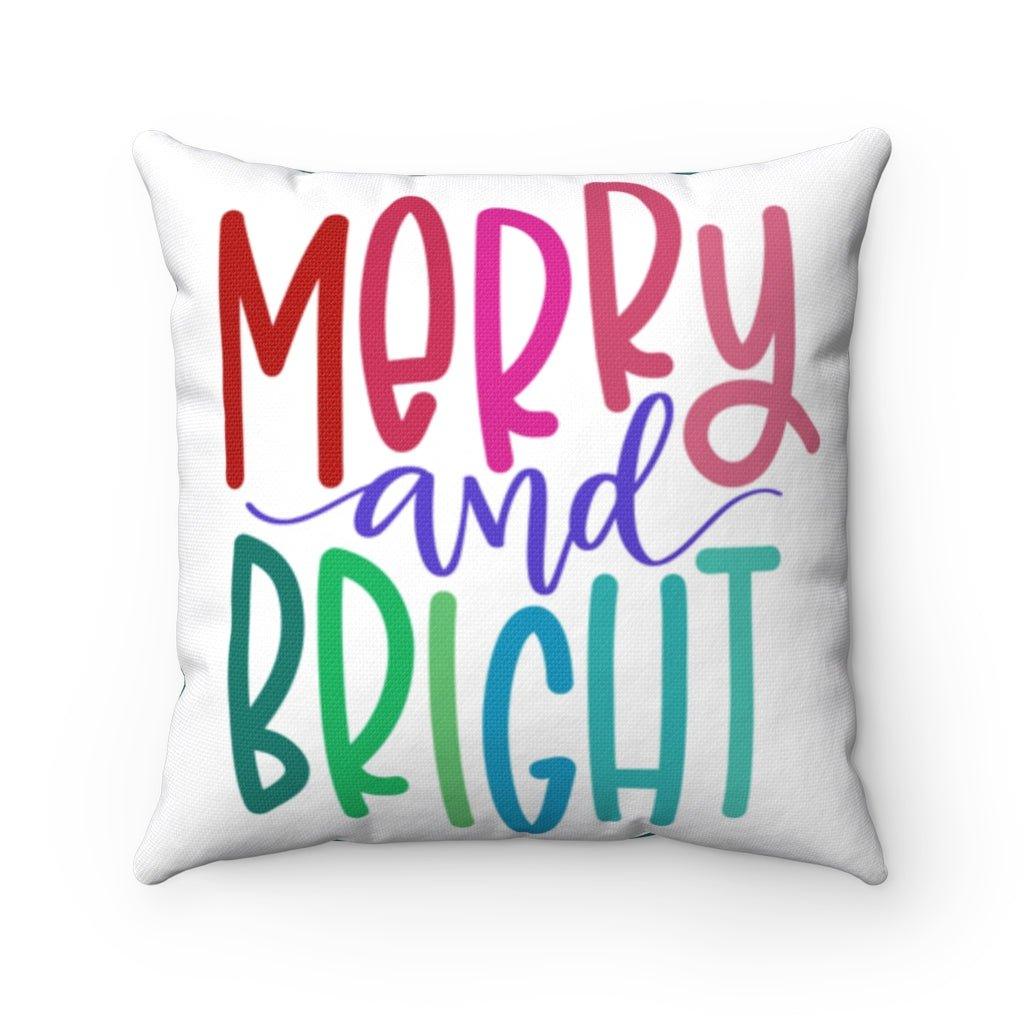 Merry and Bright Christmas Throw Pillow Cover - Festive Fit Home