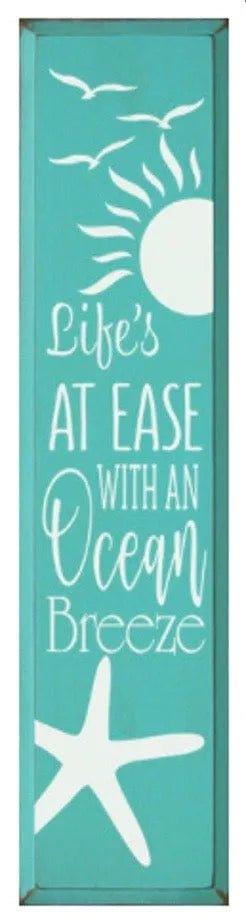 Ocean Breeze Wood Summer Sign 9"x36" - Festive Fit Home