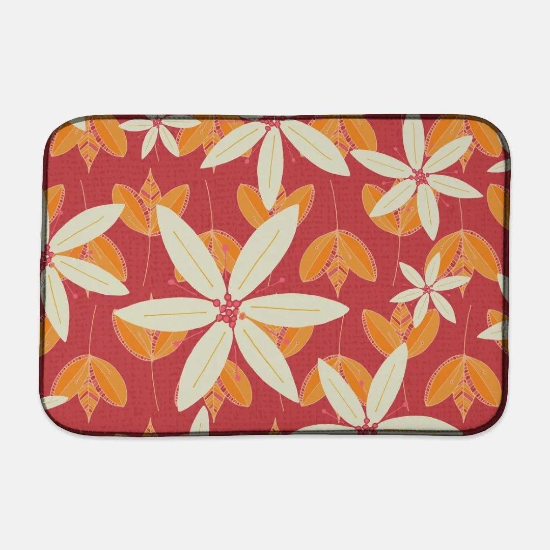 Orange Daisies Dish Mat - Festive Fit Home