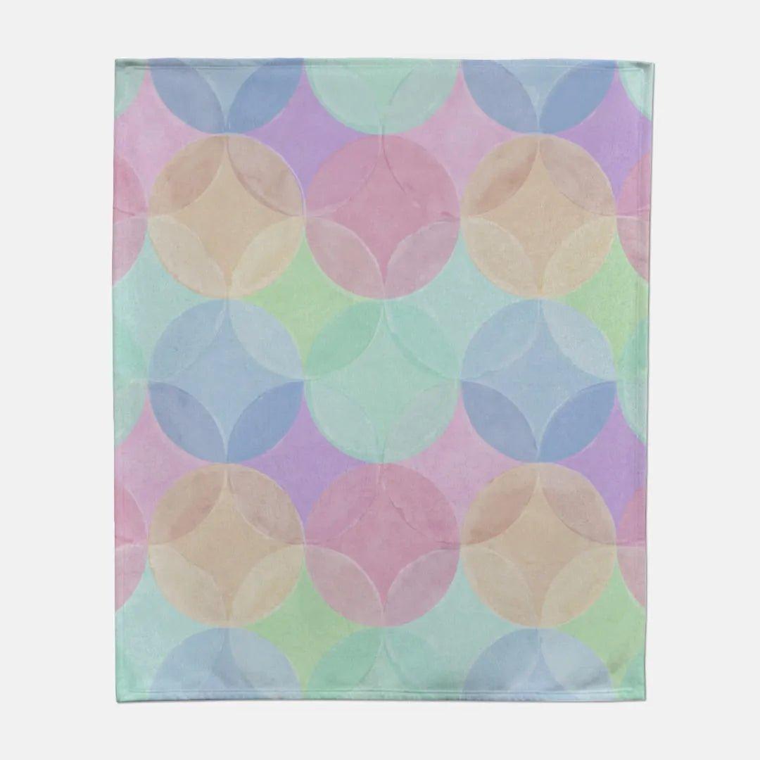 Pastel Circles Sweatshirt Blanket - 50" x 60" - Festive Fit Home