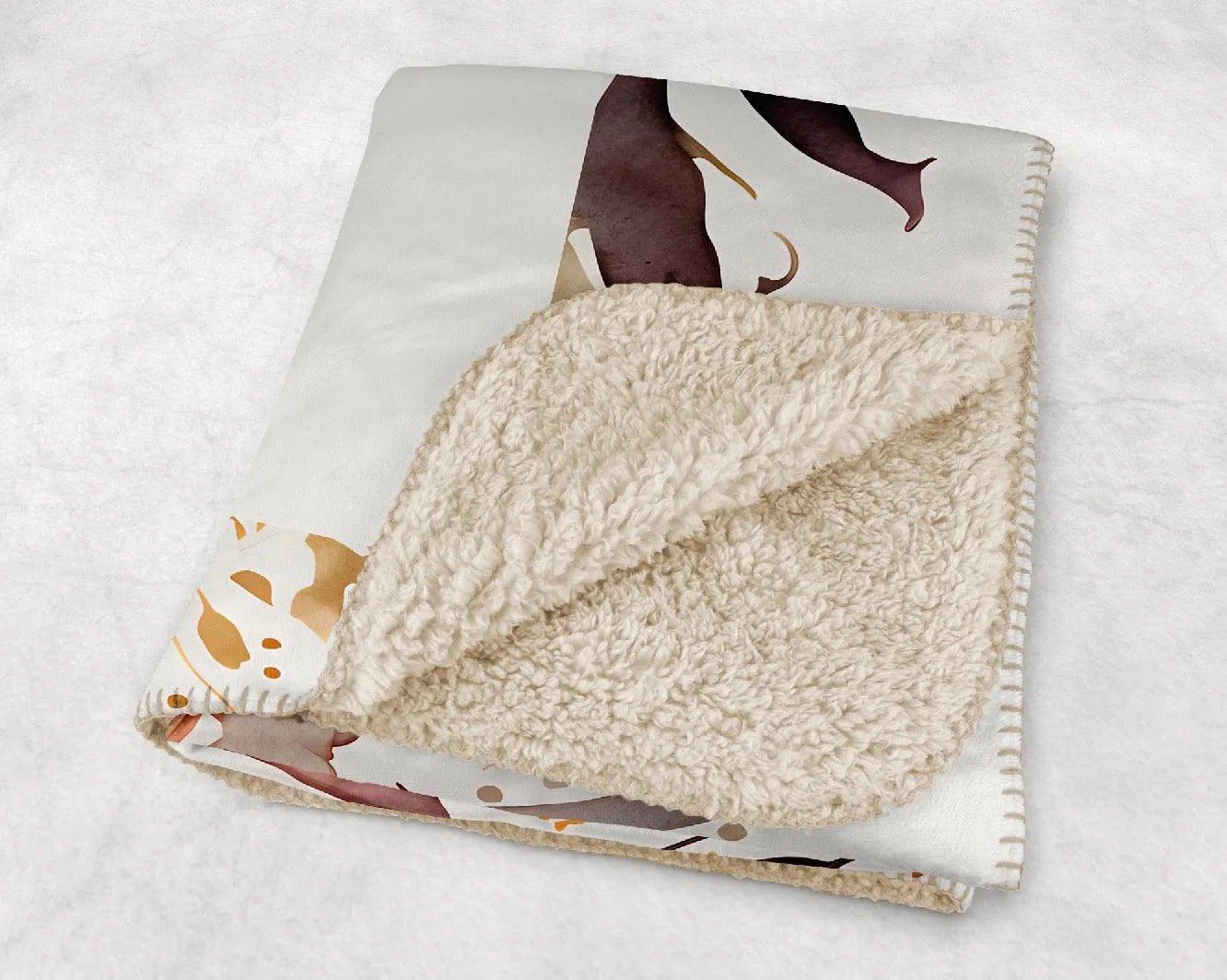 Peach Aqua Boho Wildflowers Sherpa Blanket - 60"x80" - Festive Fit Home