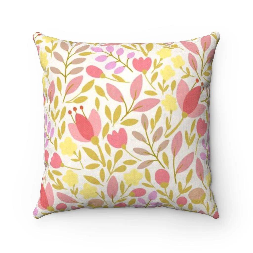 Pink Floral Throw Pillow Cover - Festive Fit Home