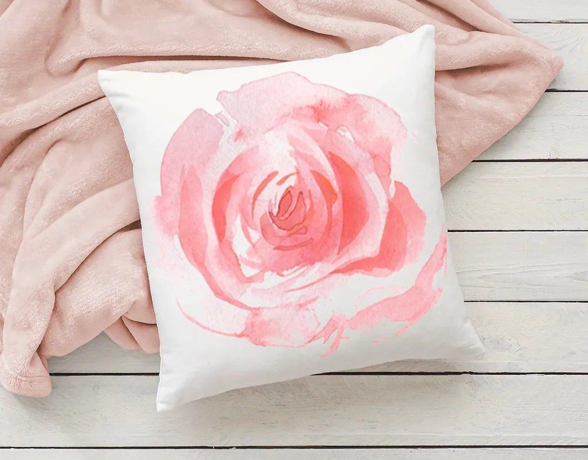 Pink Rose Pillow Cover - Festive Fit Home