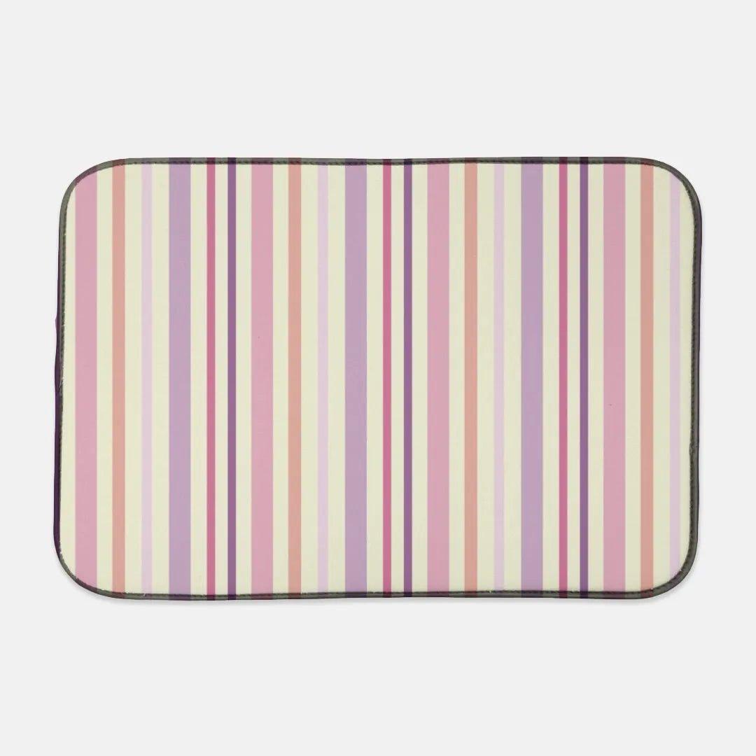 Pink Striped Dish Drying Mat - Festive Fit Home