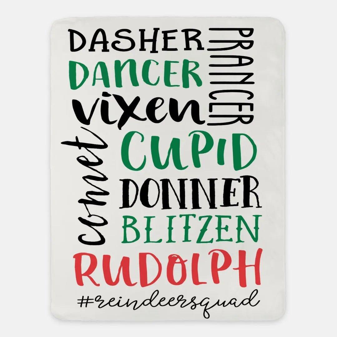 Reindeer Squad Sherpa Christmas Blanket - 60" x 80" - Festive Fit Home