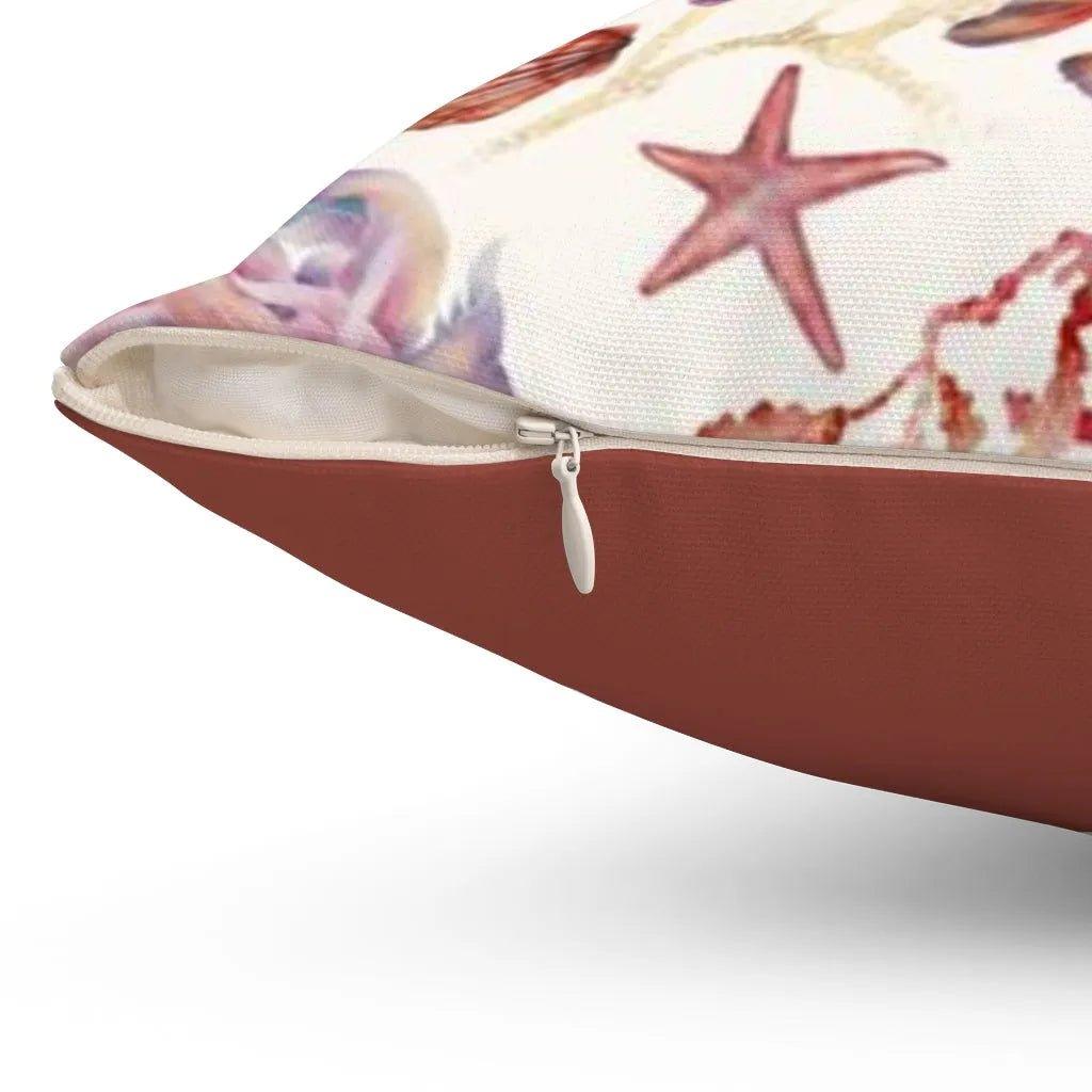 Sea Life Throw Pillow Cover - Coral - Festive Fit Home