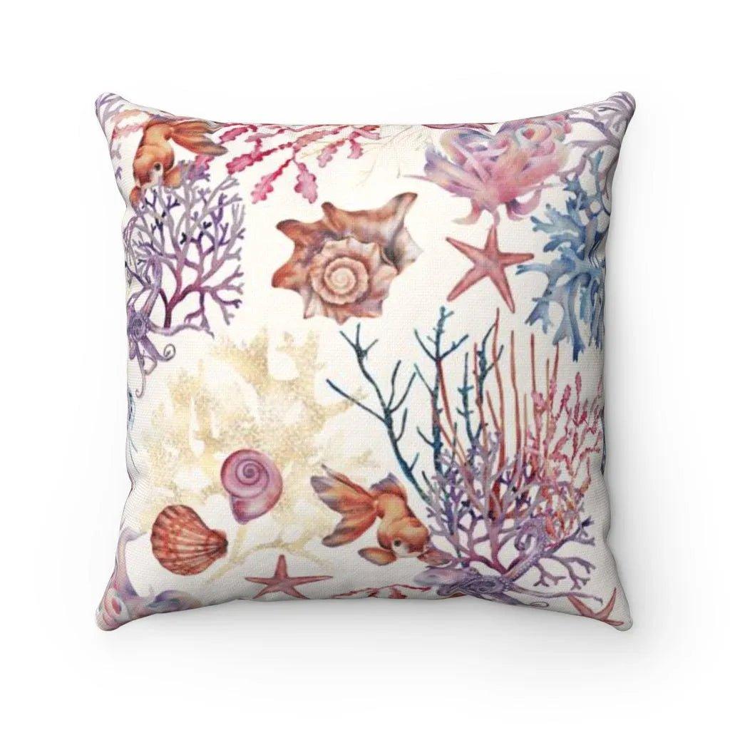 Sea Life Throw Pillow Cover - Coral - Festive Fit Home