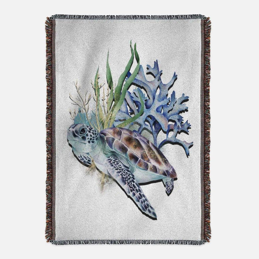 Sea Turtle Woven Blanket and Tapestry - Festive Fit Home